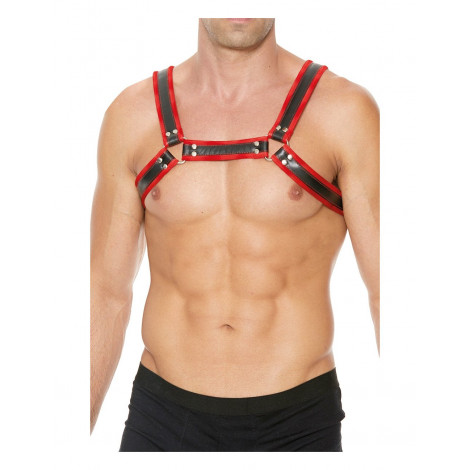 Harnais Buckle Bulldog rouge - Ouch!|Lingerie et Vêtement Homme|NatureCoquine