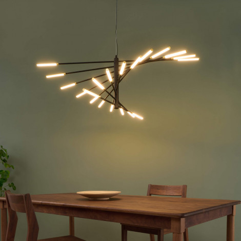 Grand lustre LED moderne noir et doré 115 cm - Aspen|Lustre|Kosilum