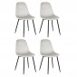 Lot de 4 Chaises Velours "Giulia" 85cm Gris Clair|Chaise|Paris Prix