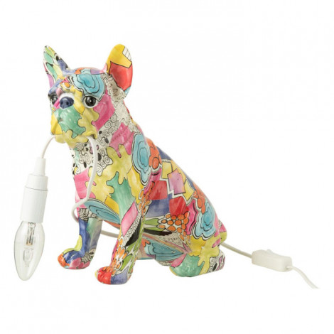 Lampe à Poser Bulldog "Pop Art" 29cm Multicolore|Lampes à poser|Paris Prix