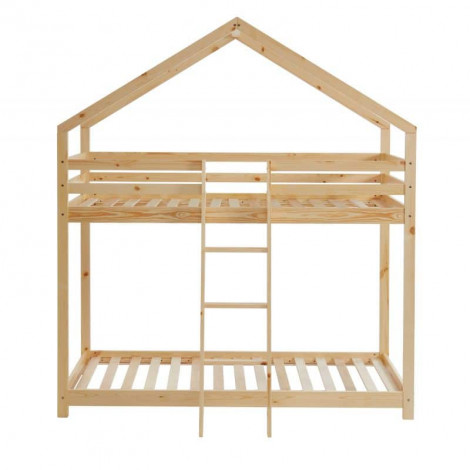 Lit cabane superposé TINY pin naturel 90x190 sommier inclus|Lit|Baita Home