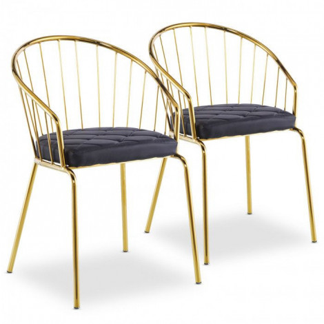 Lot de 2 Chaises Design "Comado" 77cm Noir|Chaise|Paris Prix