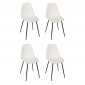 Lot de 4 Chaises Côtelé "Scott" 85cm Beige|Chaise|Paris Prix