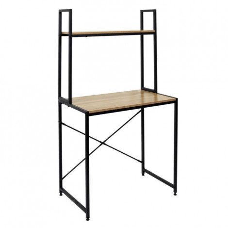 Bureau & Étagère "Stan" 145cm Naturel & Noir|Bureau|Paris Prix