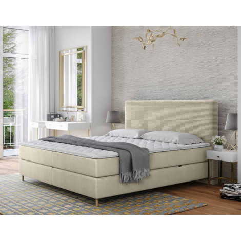 Rafaela - lit boxspring - 140x200 - coffres et surmatelas inclus - en velours|Lit Adulte|BestMobilier