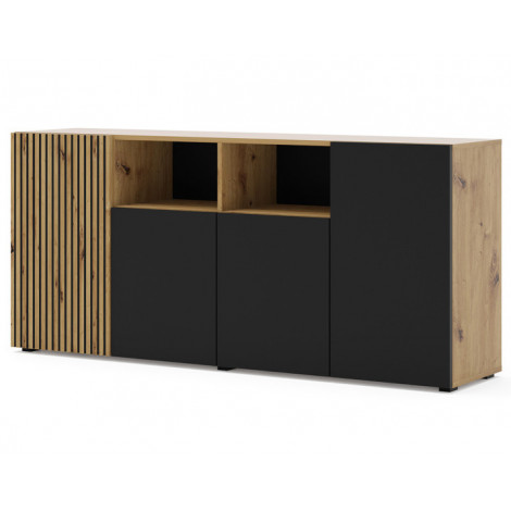 Ozzy - buffet bas - bois et noir - 180 cm|Buffet|BestMobilier