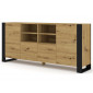 Pedro - buffet bas - bois et noir - 188 cm|Buffet|BestMobilier