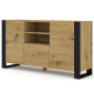 Pedro - buffet bas - bois et noir - 158 cm|Buffet|BestMobilier