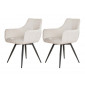 Boha - lot de 2 fauteuils pivotants - en tissu bouclette blanc|Chaise|BestMobilier