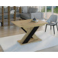 Tosca - table à manger extensible - chêne clair et noir - 4 à 6 personnes|Table|BestMobilier