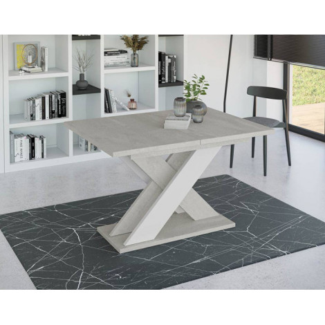 Tosca - table à manger extensible - gris et blanc - 4 à 6 personnes|Table|BestMobilier