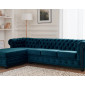 William - canapé Chesterfield d'angle gauche - 4 places - en velours|Canape|BestMobilier