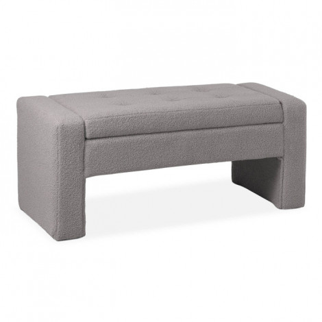 Banquette Coffre Bouclette "Max" 107cm Gris|Banquettes / Bancs / Poufs|Paris Prix