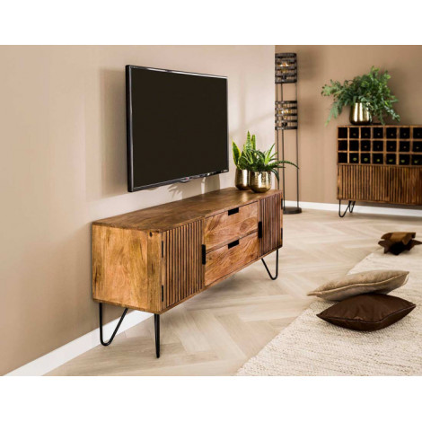 Mumbai - meuble tv - en bois massif de manguier - 135 cm|Meuble TV|BestMobilier