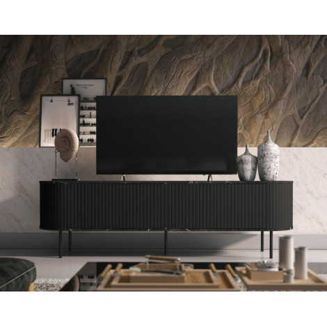 Thio - meuble TV - noir - 180 cm|Meuble TV|BestMobilier