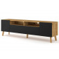 Velato - meuble tv - bois et noir - 195 cm|Meuble TV|BestMobilier