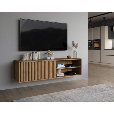 Portmore - meuble TV suspendu - bois - 150 cm|Meuble TV|BestMobilier