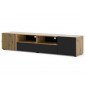 Ozzy - meuble tv - bois et noir - 200 cm|Meuble TV|BestMobilier