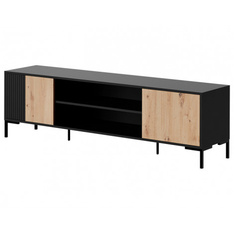 Cambridge - meuble tv - bois et noir - 180 cm|Meuble TV|BestMobilier