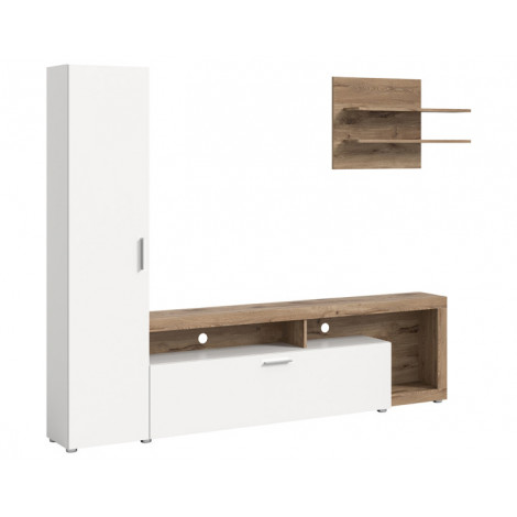 Bromley - ensemble meuble tv - bois et blanc - 218 cm|Meuble TV|BestMobilier