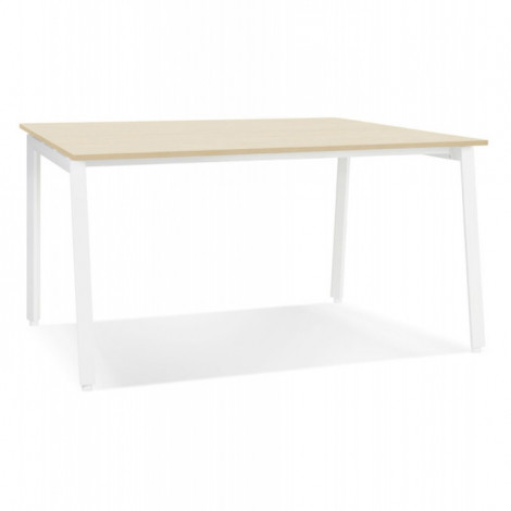 Bureau Bench Double "Rosendo" 160cm Blanc & Naturel|Bureau|Paris Prix