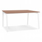 Bureau Bench Double "Rosendo" 160cm Blanc & Noyer|Bureau|Paris Prix