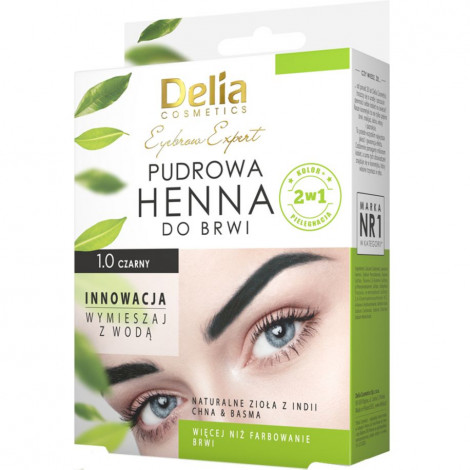 Delia cosmetics - Henné pour les sourcils en poudre - 1.0 Noir - 4g|Sourcils|FolieCosmectic