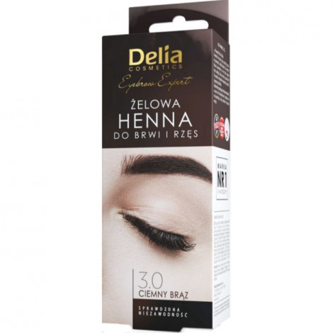 Delia cosmetics - Henné sous forme de gel pour sourcils & cils - 3.0 Marron foncé - 15ml+15ml|Sourcils|FolieCosmectic