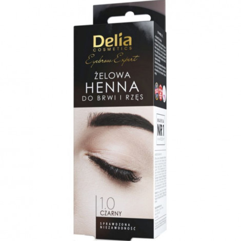 Delia cosmetics - Henné sous forme de gel pour sourcils & cils - 1.0 Noir - 15ml+15ml|Sourcils|FolieCosmectic