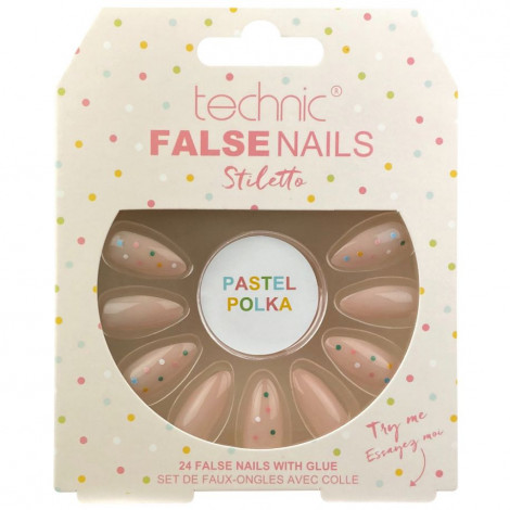 technic - Faux ongles Stiletto - Pastel Polka|Ongles|FolieCosmectic