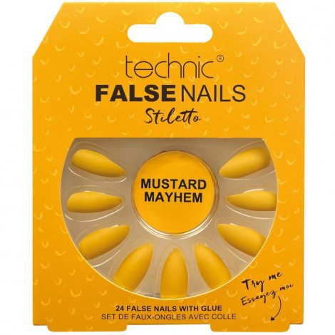 technic - Faux ongles Stiletto - Mustard Mayhem|Ongles|FolieCosmectic