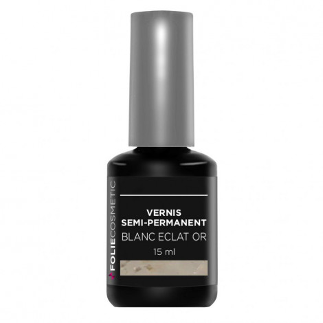 Folie Cosmetic - Vernis Semi-permanent- Blanc Eclat or - 15ml|Ongles|FolieCosmectic