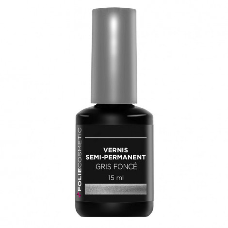 Folie Cosmetic - Vernis semi-permanent- Gris Foncé - 15ml|Ongles|FolieCosmectic