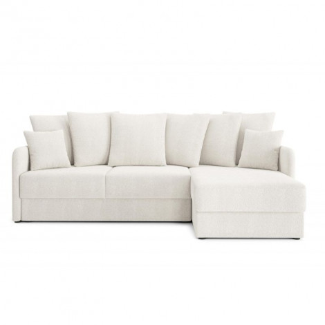 Canapé d'angle LUKA convertible tissu bouclette blanc 4 places|Canape|Baita Home