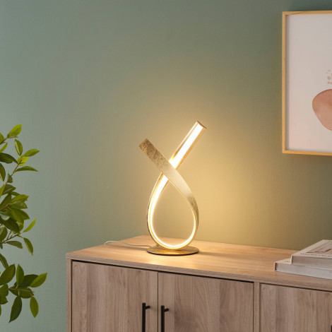 Lampe à poser doré effet feuille d'or - Millenium|Lampes à poser|Kosilum