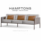 Canapé lounge d'extérieur HAMPTONS, trois places, acier galvanisé peint, assise six coussins, accoudoirs habillage tissu.|Banquettes / Bancs / Poufs|100chaises