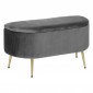 Banc Coffre en Velours "Solaro" 100cm Gris|Banquettes / Bancs / Poufs|Paris Prix