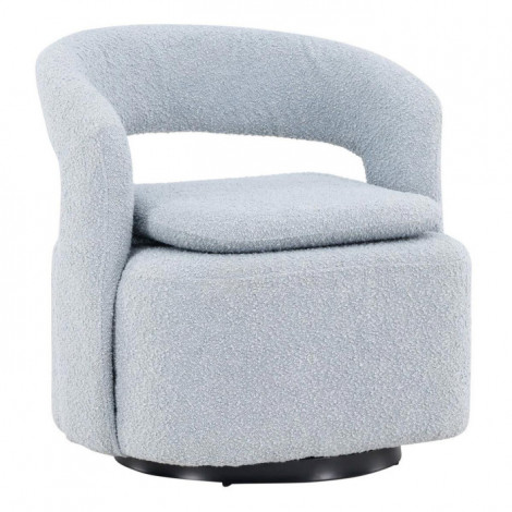 Fauteuil Design Bouclette "Laurel" 75cm Bleu Clair|Fauteuil / Chauffeuse|Paris Prix