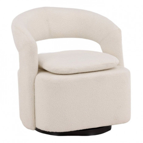 Fauteuil Design Bouclette "Laurel" 75cm Blanc|Fauteuil / Chauffeuse|Paris Prix