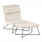 Fauteuil & Pouf Design Bouclette "Laconia" 88cm Blanc|Fauteuil / Chauffeuse|Paris Prix