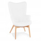 Fauteuil Scandinave à Oreilles "Tissu Bouclette" 93cm Blanc|Fauteuil / Chauffeuse|Paris Prix