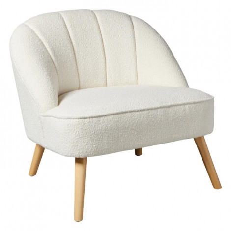 Fauteuil Tissu Bouclette "Naova" 78cm Blanc|Fauteuil / Chauffeuse|Paris Prix