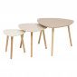 Lot de 3 Tables à Café Gigognes "Mileo" 60cm Beige|Table Basse|Paris Prix