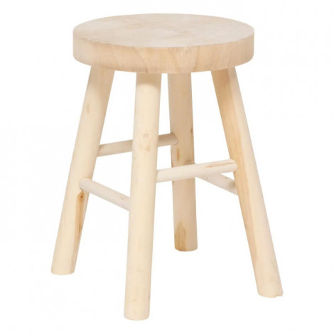 Tabouret d'Appoint en Bois "Nyar" 41cm Naturel|Table Basse|Paris Prix