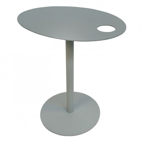 Table d'Appoint Ovale en Métal "Melisa" 45cm Gris|Table Basse|Paris Prix