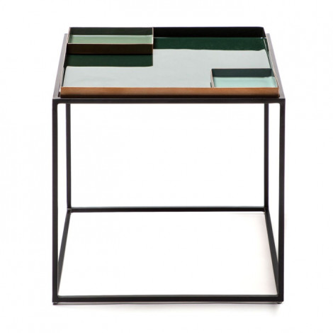 Table d'Appoint Design "Famosa" 40cm Vert Foncé|Table Basse|Paris Prix