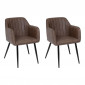 Lot de 2 Fauteuils Design "Visoca" 83cm Marron|Chaise|Paris Prix