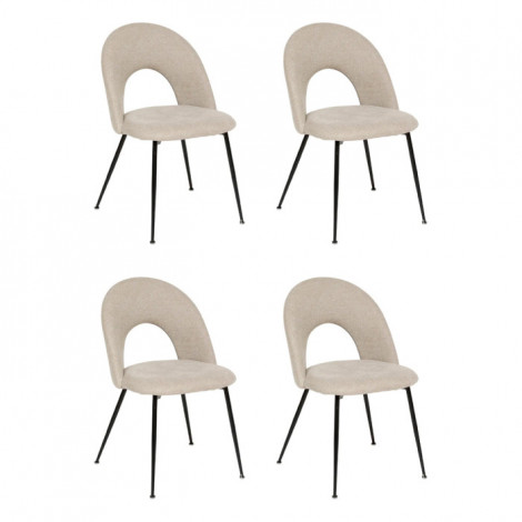 Lot de 4 Chaises en Tissu "Raven" 81cm Beige|Chaise|Paris Prix