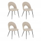 Lot de 4 Chaises en Tissu "Raven" 81cm Beige|Chaise|Paris Prix