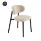 Lot de 2 chaises CIARA bouclette beige et pieds métal noir|Chaise|Baita Home